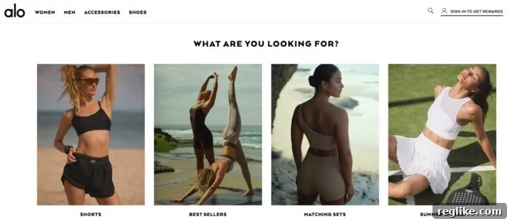 Alo Yoga Secures Prized Alo.com Domain After Cybersquatting Victory 2 Screenshot of alo yoga website