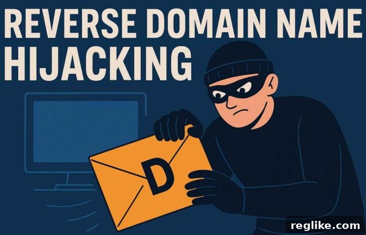 Reverse Domain Name Hijacking Case Victory for HugeDomains 2 Illustration depicting a legal dispute over domain ownership