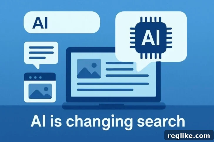 Icons indicating people searching for information via AI