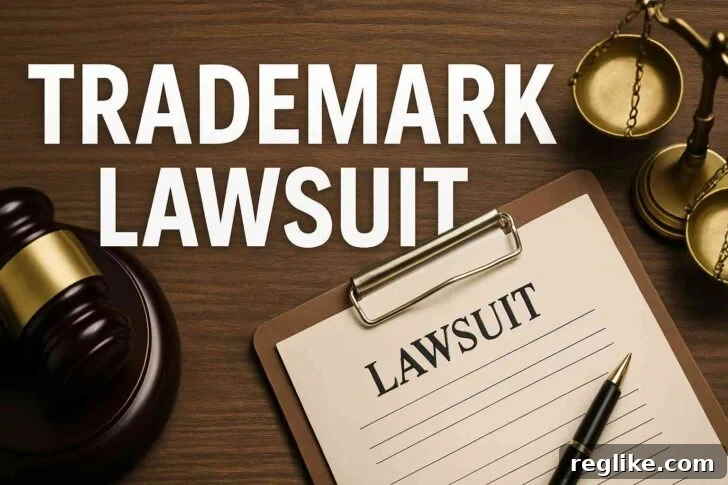 Image of a paper with "Lawsuit" and "Trademark Lawsuit" written on it, symbolizing a legal dispute over intellectual property.