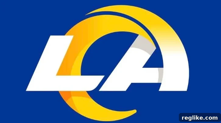 L.A. Rams logo on blue background