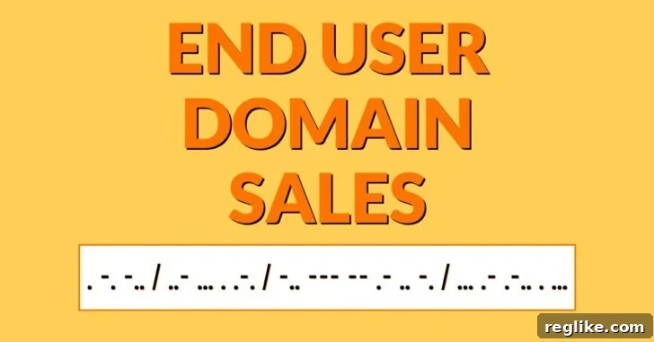 Sedo's Top 14 End-User Domain Sales 2 Morse code translation of End User Domain Sales