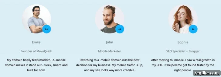 Testimonials for .mobile Domains