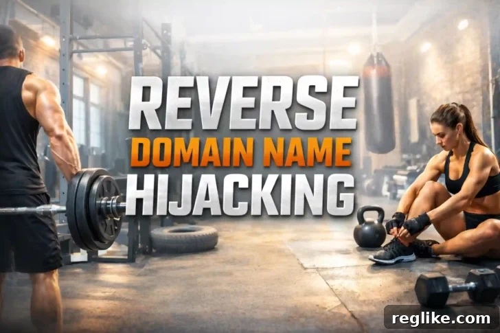 European Gym Chain Flexes Legal Muscle in Cybersquatting Bout 2 Two people working out in a gym with the words Reverse Domain Name Hijacking