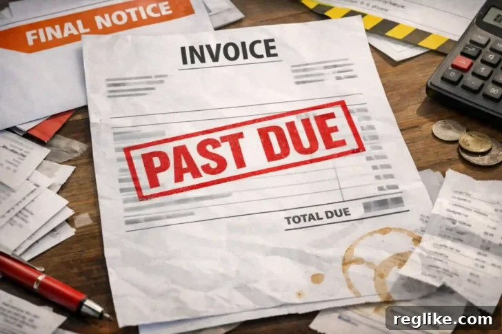 ICANN Cracks Down on More Delinquent Registrars 2 Image illustrating a past due invoice, symbolizing financial non-compliance within the domain name industry