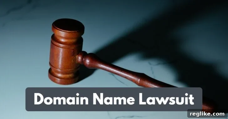 Domain Investor Challenges UDRP Ruling 2 Domain name lawsuit graphic with gavel