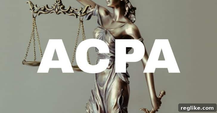 Justice scales with ACPA