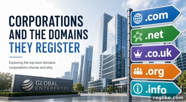 Ranking of TLDs registered by large corporations