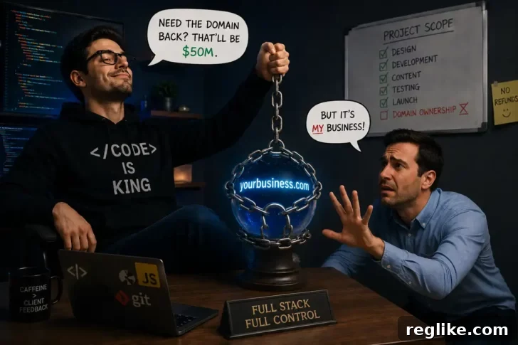 Don’t Let Your Web Developer Register Your Domain Name—Protect Your Ownership 2 Web developer holding a domain hostage