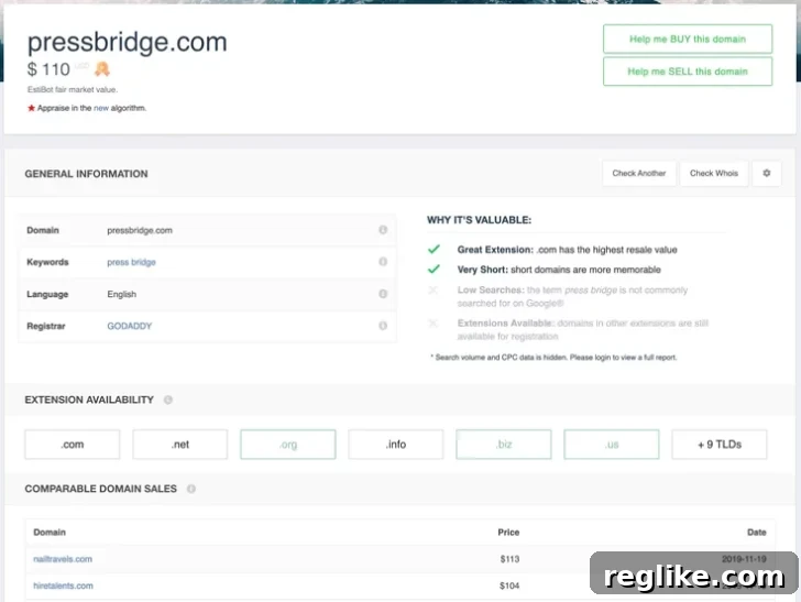 Estibot Review: Accurate Valuations for Some Domains, Not All 2 Estibot appraisal screenshot