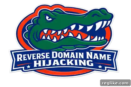 University of Florida logo with 'Reverse Domain Name Hijacking' on it